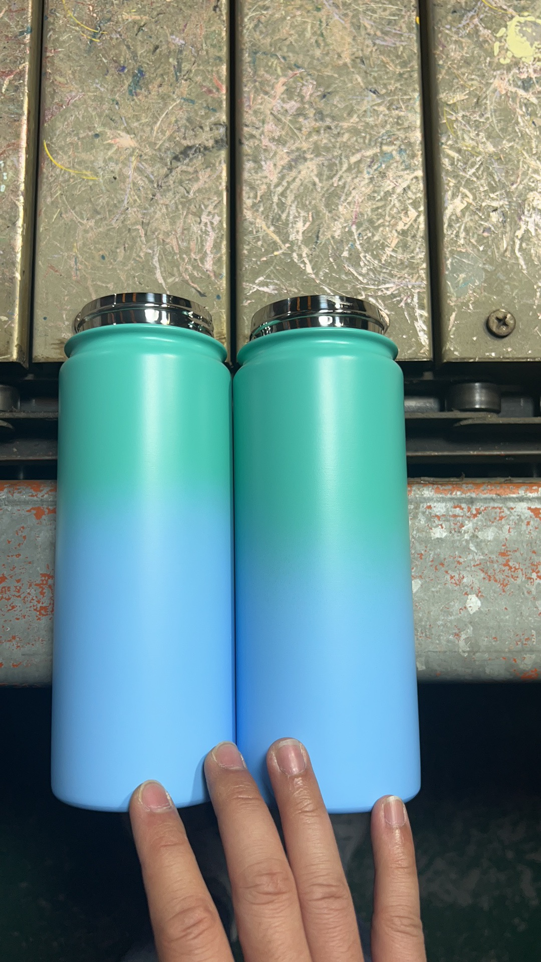 Stainless steel vacuum flask with color change